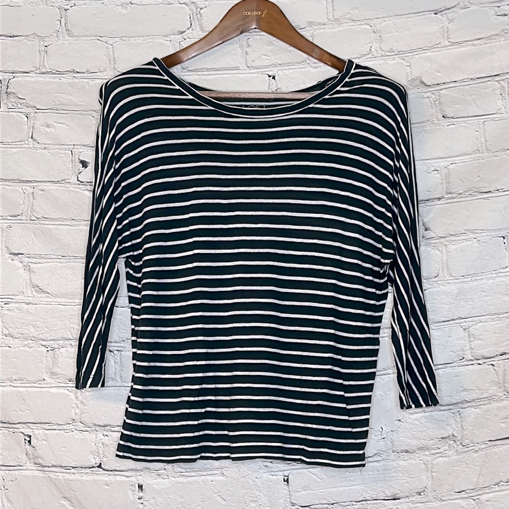 Loft Blue & White Striped Long Sleeve Top Size X-Small Excellent Condition